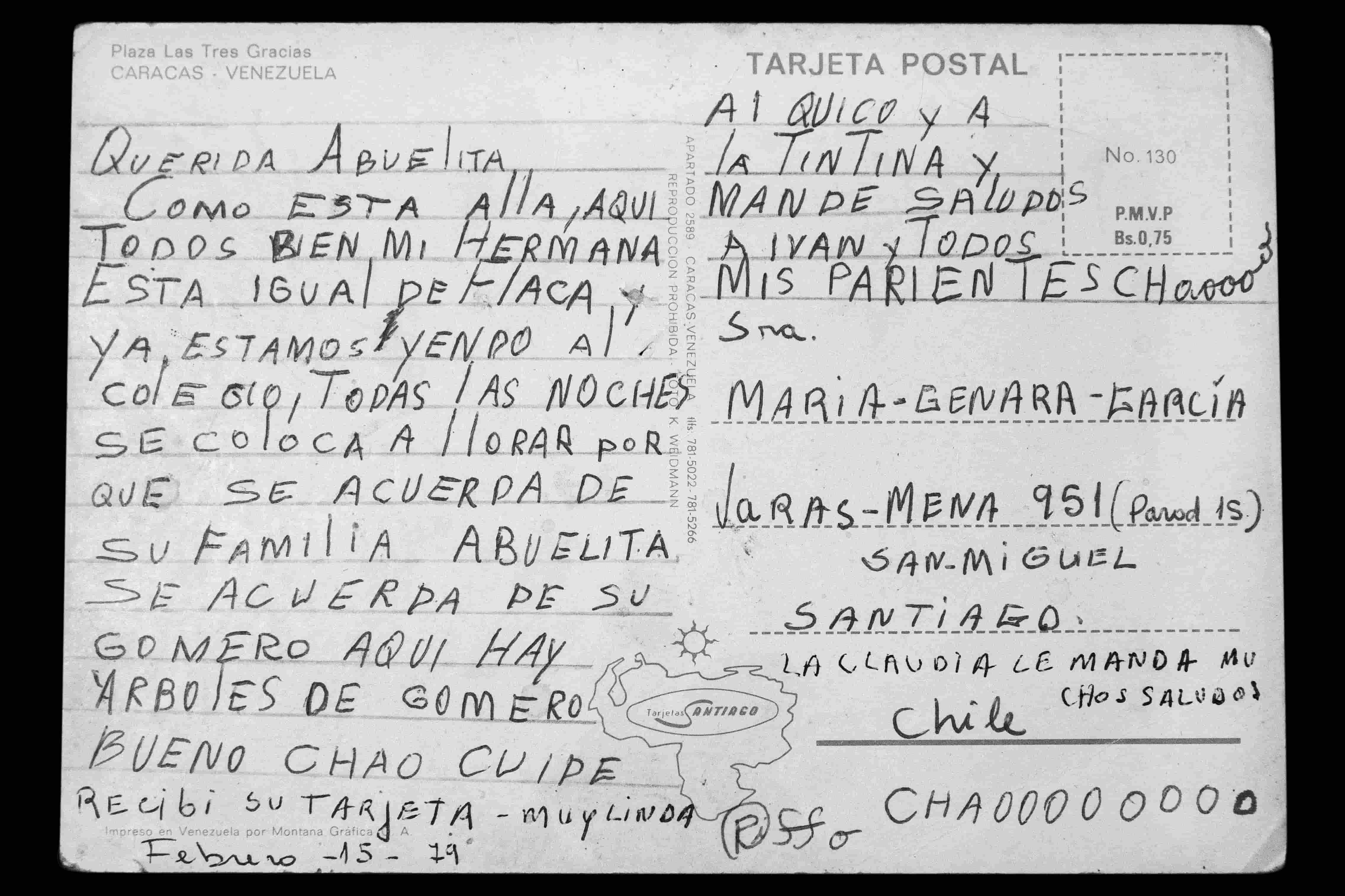 Imagen de una carta de una niña a su abuela