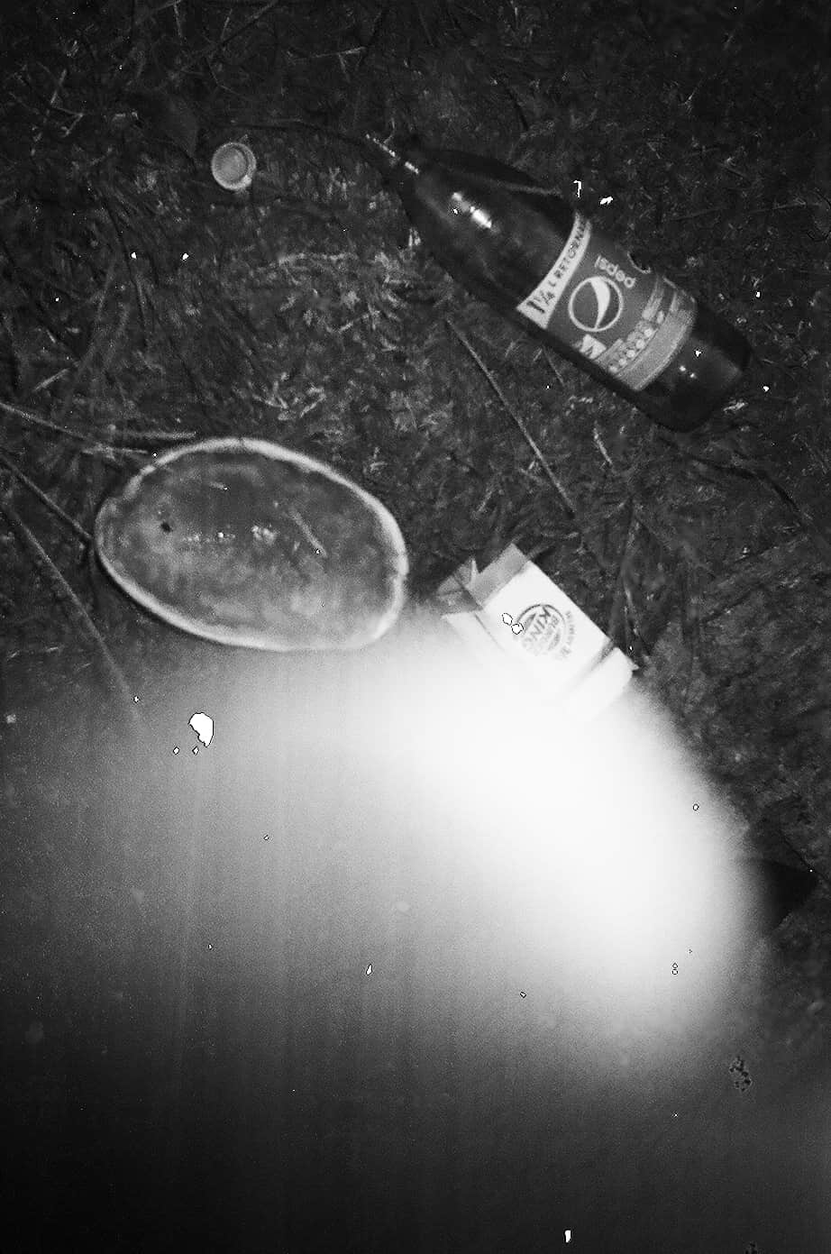 Fotografia de basura regada sobre el pasto